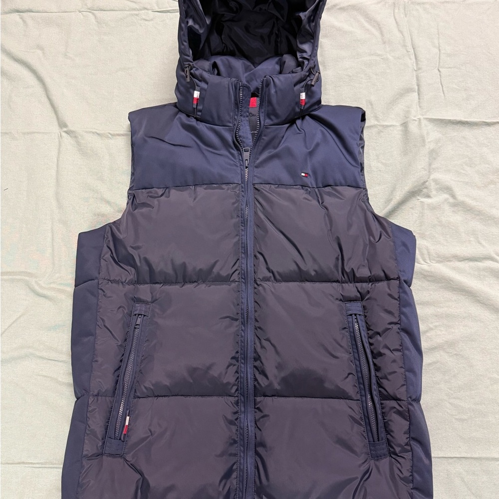 Tommy Hilfiger Puffer Vest w/ Hood Navy Blue Medium
